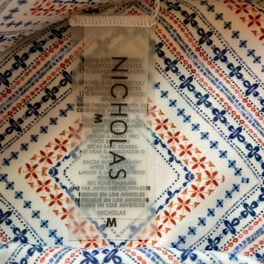 Nicholas Savita Printed High-Rise Bikini Bottom Size M NWT